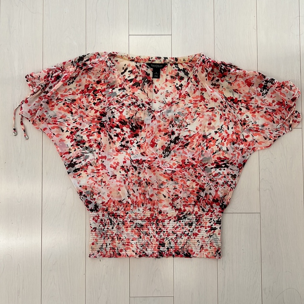 Whbm Multi Color Top With Cinched Band At Hips - image 3